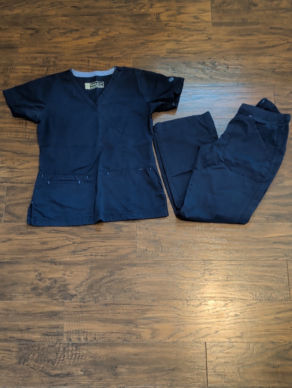 Navy Women's Scrub Top and Pants Set